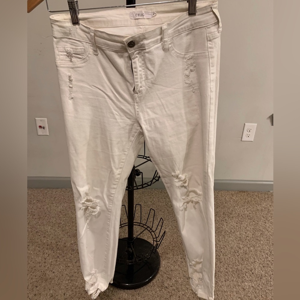 Cello White Distressed Jean